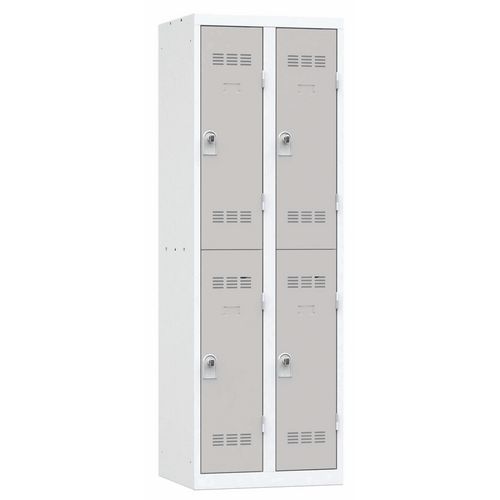 Zvárané šatníky Vinco, 2 stĺpce, 4 boxy, 300 mm, otočný uzáver