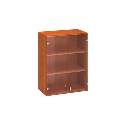 Prístavbové stredné široké skrine Alfa 500, 104,5 x 80 x 45,8 cm, so sklenenými dvierkami