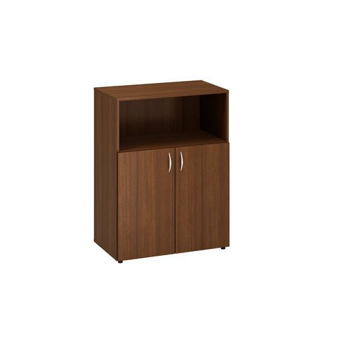 Stredná široká skriňa Alfa 500, 106,3 x 80 x 47 cm, s nikou a s dvierkami