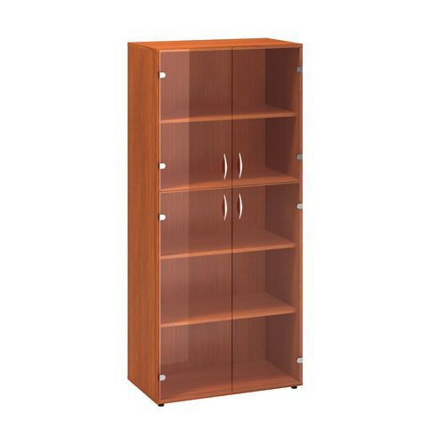 Vysoké široké skrine Alfa 500, 178 x 80 x 45,8 cm, so sklenenými dvierkami
