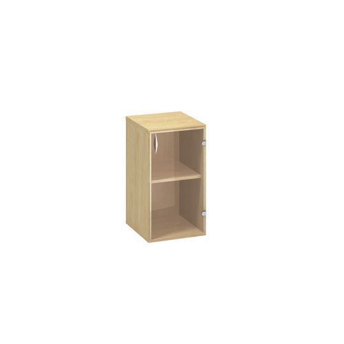 Nízke úzke skrine Alfa 500, 73,5 x 40 x 45,8 cm, so sklenenými dvierkami - pravé vyhotovenie