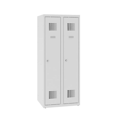 Znížené školské šatníky, 2 stĺpce, 300 mm, trojbodový cylindrický zámok