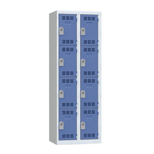 Zvárané šatníky Vinco, 2 stĺpce, 8 boxov, 300 mm, cylindrický zámok Zvárané šatníky Vinco, 2 stĺpce, 8 boxov, 300 mm, cylindrický zámok