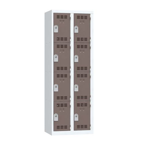 Zvárané šatníky Vinco, 2 stĺpce, 8 boxov, 300 mm, cylindrický zámok Zvárané šatníky Vinco, 2 stĺpce, 8 boxov, 300 mm, cylindrický zámok
