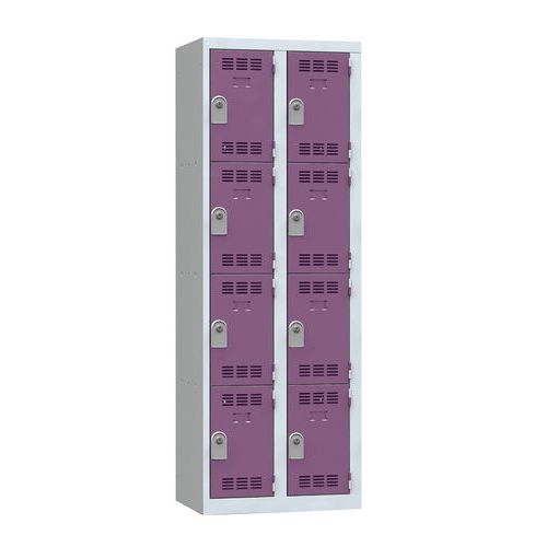 Zvárané šatníky Vinco, 2 stĺpce, 8 boxov, 300 mm, cylindrický zámok Zvárané šatníky Vinco, 2 stĺpce, 8 boxov, 300 mm, cylindrický zámok