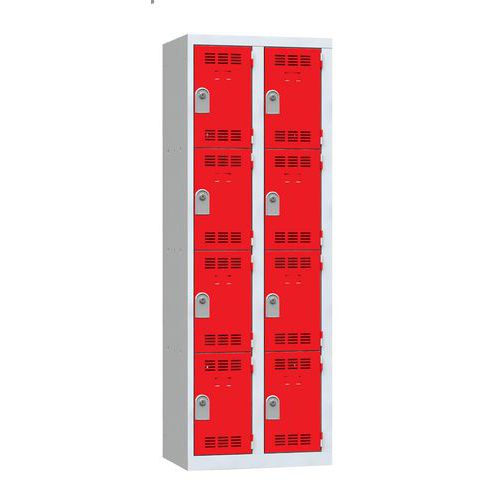 Zvárané šatníky Vinco, 2 stĺpce, 8 boxov, 300 mm, cylindrický zámok Zvárané šatníky Vinco, 2 stĺpce, 8 boxov, 300 mm, cylindrický zámok