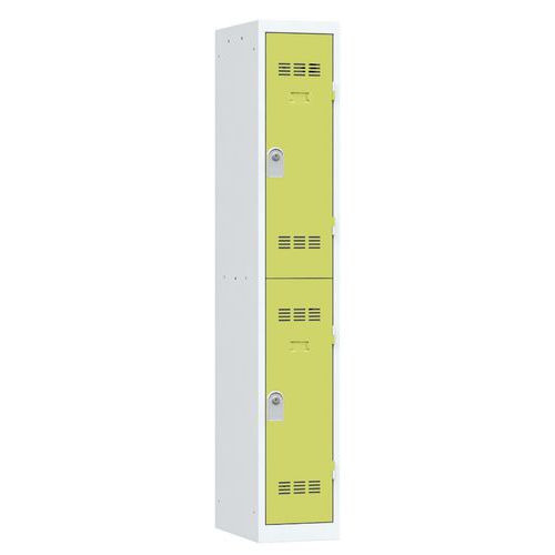 Zvárané šatníky Vinco, 1 stĺpec, 2 boxy, 300 mm, cylindrický zámok
