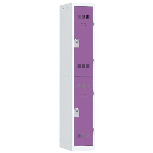 Zvárané šatníky Vinco, 1 stĺpec, 2 boxy, 300 mm, cylindrický zámok
