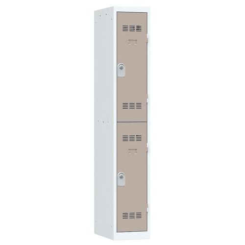 Zvárané šatníky Vinco, 1 stĺpec, 2 boxy, 300 mm, cylindrický zámok