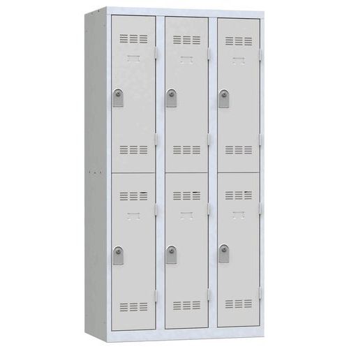 Zvárané šatníky Vinco, 3 stĺpce, 6 boxov, 300 mm, cylindrický zámok Zvárané šatníky Vinco, 3 stĺpce, 6 boxov, 300 mm, cylindrický zámok