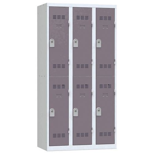 Zvárané šatníky Vinco, 3 stĺpce, 6 boxov, 300 mm, cylindrický zámok Zvárané šatníky Vinco, 3 stĺpce, 6 boxov, 300 mm, cylindrický zámok