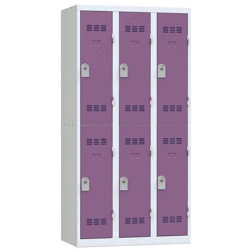 Zvárané šatníky Vinco, 3 stĺpce, 6 boxov, 300 mm, cylindrický zámok Zvárané šatníky Vinco, 3 stĺpce, 6 boxov, 300 mm, cylindrický zámok