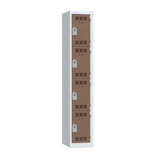 Zvárané šatníky Vinco, 1 stĺpec, 4 boxy, 300 mm, cylindrický zámok
