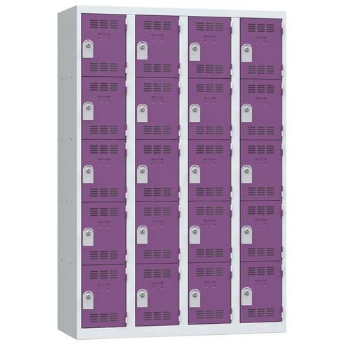 Zvárané šatníky Vinco, 4 stĺpce, 20 boxov, 300 mm, cylindrický zámok Zvárané šatníky Vinco, 4 stĺpce, 20 boxov, 300 mm, cylindrický zámok