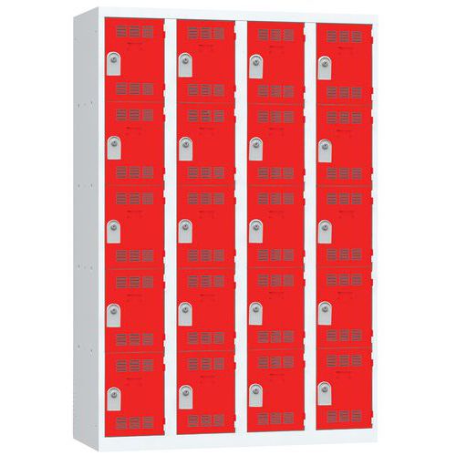 Zvárané šatníky Vinco, 4 stĺpce, 20 boxov, 300 mm, cylindrický zámok Zvárané šatníky Vinco, 4 stĺpce, 20 boxov, 300 mm, cylindrický zámok