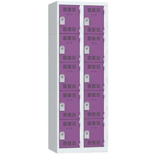 Zvárané šatníky Vinco, 2 stĺpce, 10 boxov, 300 mm, cylindrický zámok Zvárané šatníky Vinco, 2 stĺpce, 10 boxov, 300 mm, cylindrický zámok