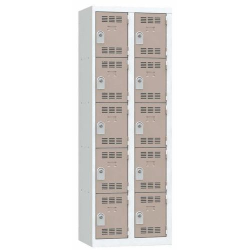 Zvárané šatníky Vinco, 2 stĺpce, 10 boxov, 300 mm, cylindrický zámok Zvárané šatníky Vinco, 2 stĺpce, 10 boxov, 300 mm, cylindrický zámok