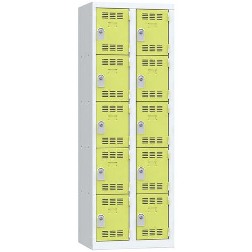 Zvárané šatníky Vinco, 2 stĺpce, 10 boxov, 300 mm, cylindrický zámok Zvárané šatníky Vinco, 2 stĺpce, 10 boxov, 300 mm, cylindrický zámok