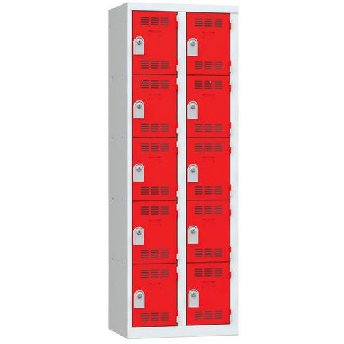 Zvárané šatníky Vinco, 2 stĺpce, 10 boxov, 300 mm, cylindrický zámok Zvárané šatníky Vinco, 2 stĺpce, 10 boxov, 300 mm, cylindrický zámok