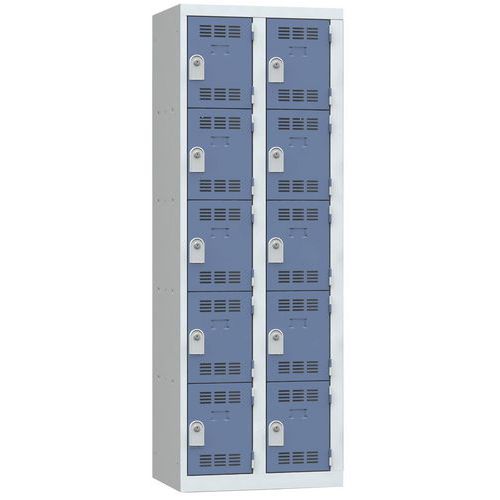 Zvárané šatníky Vinco, 2 stĺpce, 10 boxov, 300 mm, cylindrický zámok Zvárané šatníky Vinco, 2 stĺpce, 10 boxov, 300 mm, cylindrický zámok