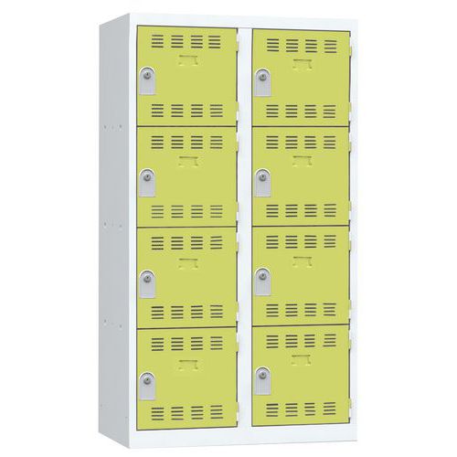 Zvárané šatníky Vinco, 2 stĺpce, 8 boxov, 400 mm, cylindrický zámok