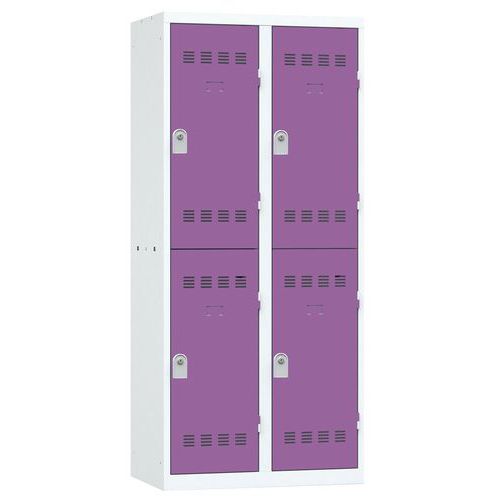 Zvárané šatníky Vinco, 2 stĺpce, 4 boxy, 400 mm, cylindrický zámok Zvárané šatníky Vinco, 2 stĺpce, 4 boxy, 400 mm, cylindrický zámok