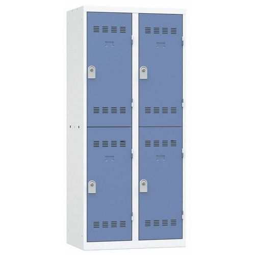 Zvárané šatníky Vinco, 2 stĺpce, 4 boxy, 400 mm, cylindrický zámok Zvárané šatníky Vinco, 2 stĺpce, 4 boxy, 400 mm, cylindrický zámok