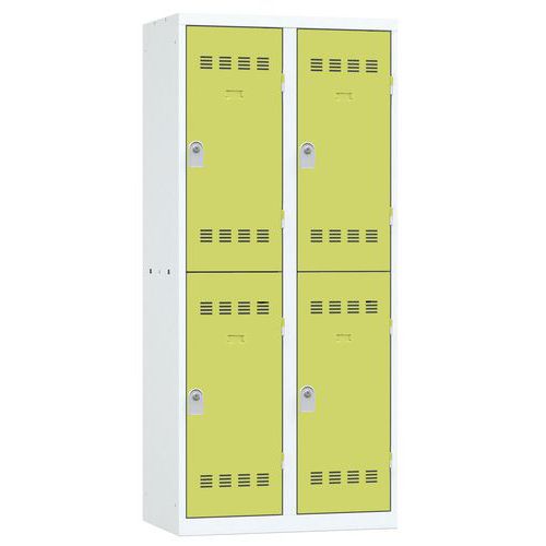 Zvárané šatníky Vinco, 2 stĺpce, 4 boxy, 400 mm, cylindrický zámok Zvárané šatníky Vinco, 2 stĺpce, 4 boxy, 400 mm, cylindrický zámok