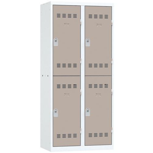 Zvárané šatníky Vinco, 2 stĺpce, 4 boxy, 400 mm, cylindrický zámok Zvárané šatníky Vinco, 2 stĺpce, 4 boxy, 400 mm, cylindrický zámok