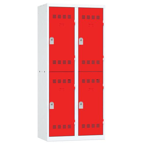 Zvárané šatníky Vinco, 2 stĺpce, 4 boxy, 400 mm, cylindrický zámok Zvárané šatníky Vinco, 2 stĺpce, 4 boxy, 400 mm, cylindrický zámok