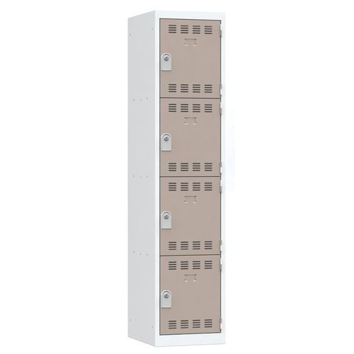 Zvárané šatníky Vinco, 1 stĺpec, 4 boxy, 400 mm, cylindrický zámok Zvárané šatníky Vinco, 1 stĺpec, 4 boxy, 400 mm, cylindrický zámok