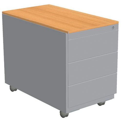 Pojazdné zásuvkové kontajnery Combi-Classic, 80 x 42 x 54,7 cm, sivé/buk Pojazdné zásuvkové kontajnery Combi-Classic, 80 x 42 x 54,7 cm, sivé/buk
