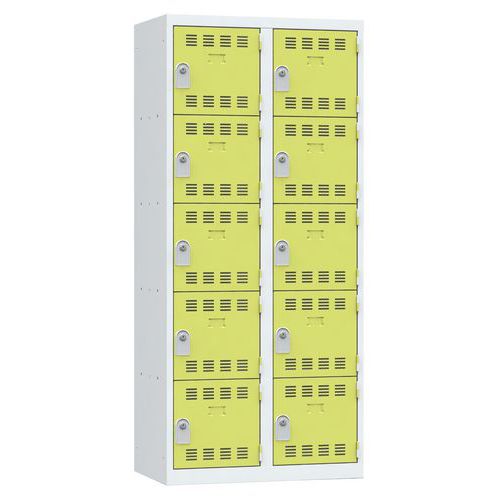 Zvárané šatníky Vinco, 2 stĺpce, 10 boxov, 400 mm, cylindrický zámok Zvárané šatníky Vinco, 2 stĺpce, 10 boxov, 400 mm, cylindrický zámok