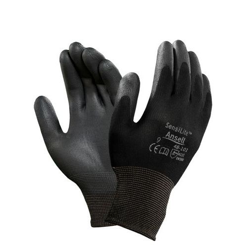 Povrstvené rukavice ANSELL SENSILITE, čierne