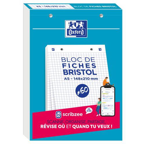 Bloky Oxford Bristol štvorčekované, A5