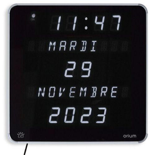LED digitálne hodiny Orium Ephéméris Blanc DST