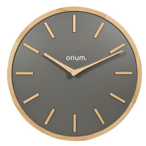 Nástenné hodiny Orium Elegance Bois Gris, antracitové, priemer 30 cm