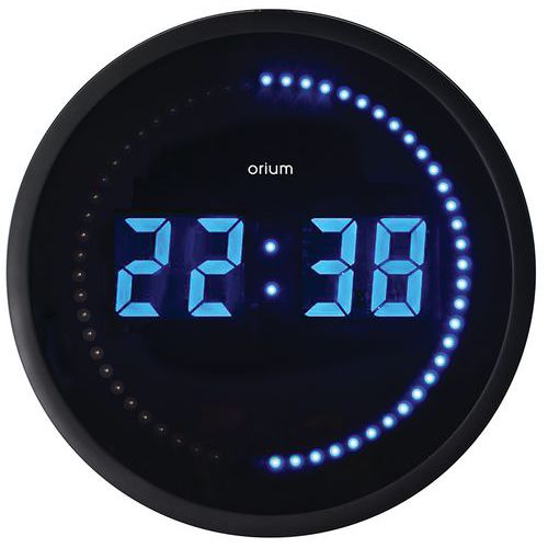 LED digitálne hodiny Orium modré, priemer 30 cm