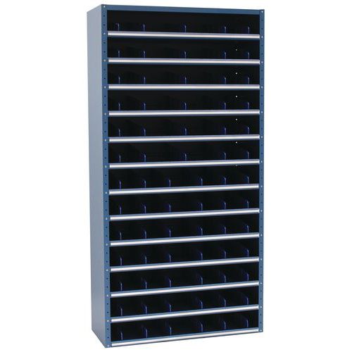Kovové regály s deličmi Manutan Expert, 198 x 100 x 20 – 40 cm, 12 políc, modré Kovové regály s deličmi Manutan Expert, 198 x 100 x 20 – 40 cm, 12 políc, modré