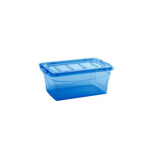 Plastové úložné boxy s vekom, modré