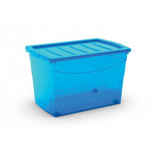 Plastové úložné boxy s vekom, modré
