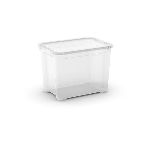 Plastové úložné boxy s vekom, priehľadné