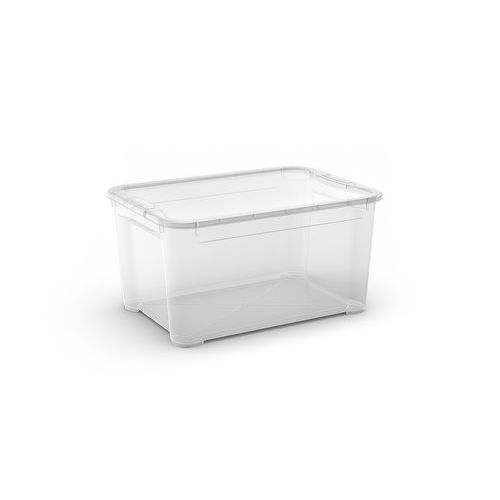 Plastové úložné boxy s vekom, priehľadné