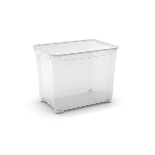 Plastové úložné boxy s vekom, priehľadné