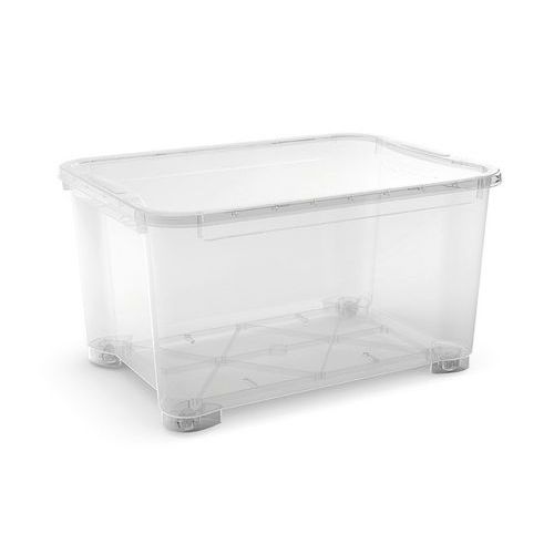 Plastové úložné boxy s vekom, priehľadné