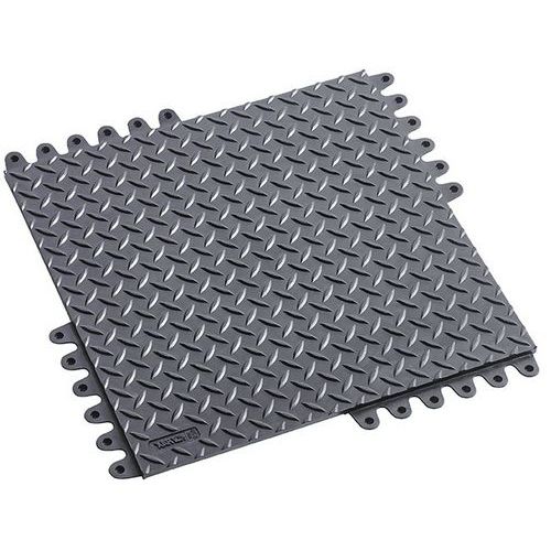 Záťažová podlaha De-Flex, 450 x 450 x19 mm, guma, čierna