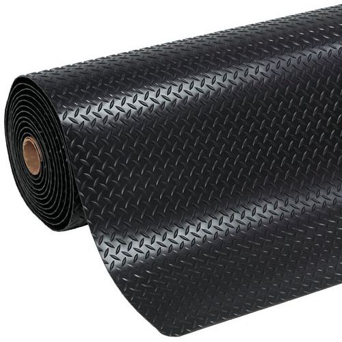 Protiúnavové priemyselné rohože Cushion Trax s diamantovým povlakom, čierne, šírka 90 cm