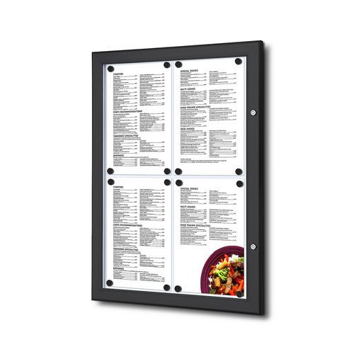 Magnetické vitríny Menu Black, jednokrídlové Magnetické vitríny Menu Black, jednokrídlové