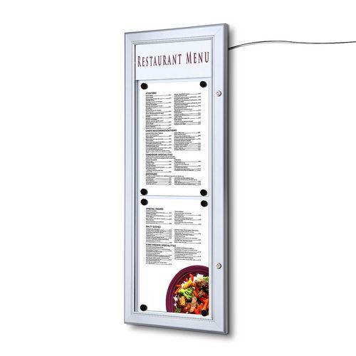 Osvetlené magnetické vitríny Menu, jednokrídlové