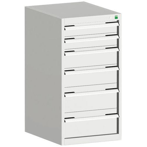Dielenské zásuvkové skrine Bott Cubio, 100 x 52,5 x 52,5-65 cm, 6 zásuviek